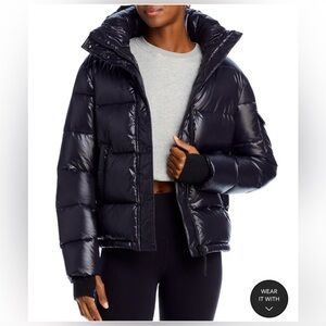 AQUA Women’s Puffer Jacket Navy Blue size Small